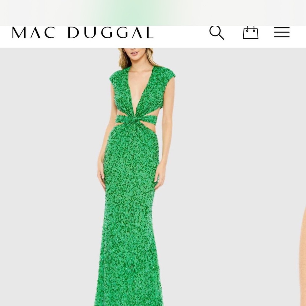 Mac Duggal style # 10919 Green Sequin Prom Dress New with tags. Only tried on